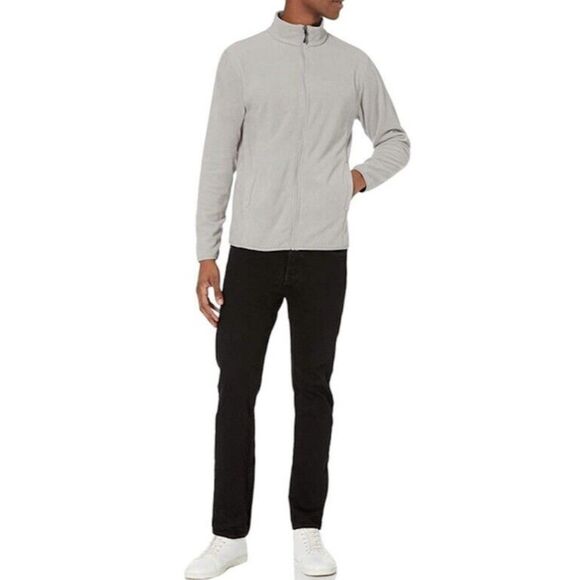 Men Full Zip Polar Fleece Sweater Jacket Gray Size 2XL - Picture 6 of 15